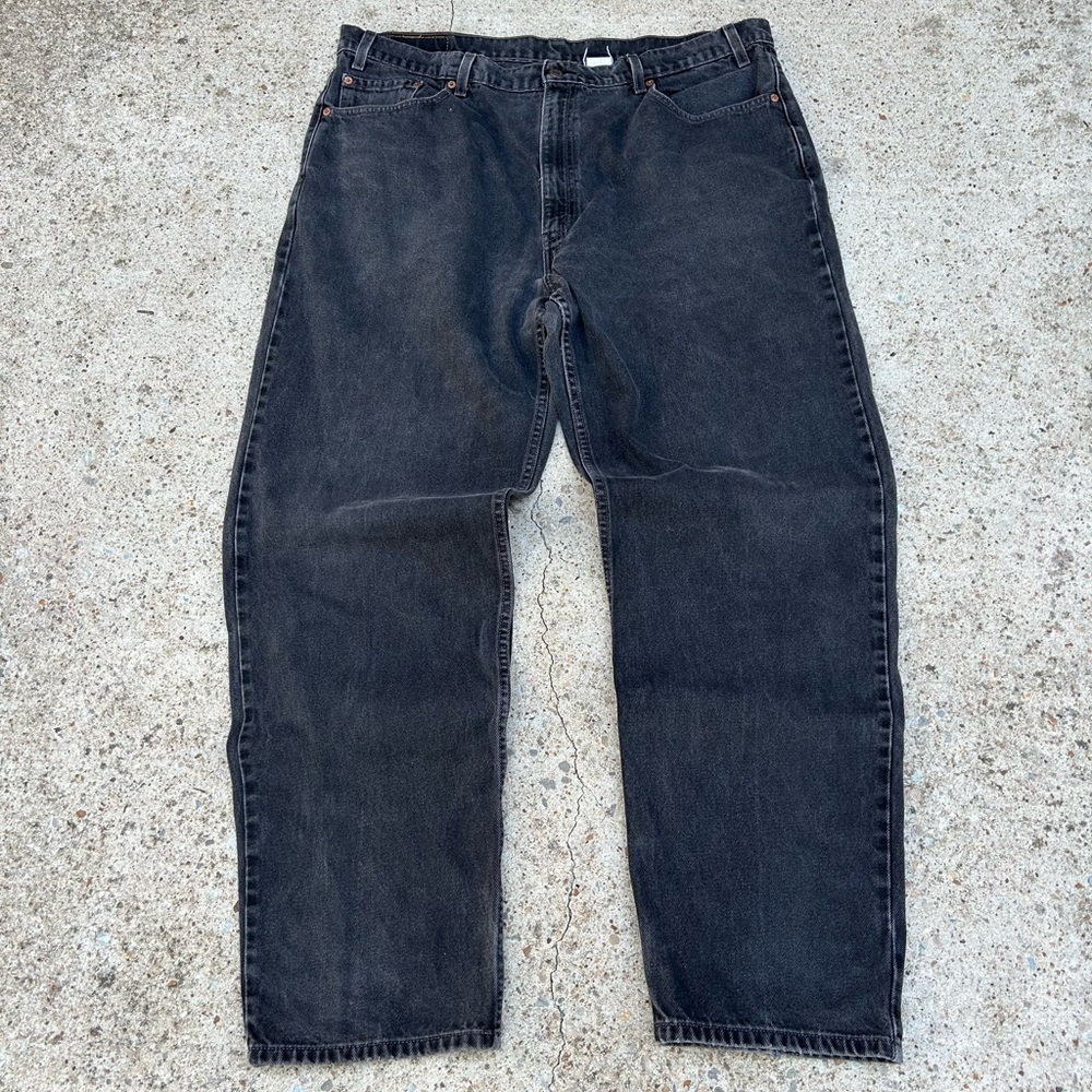 Vintage 90s Levis 550 Faded Black Relaxed Fit Tapered Leg Denim 42X32 (40x31)